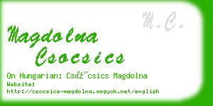 magdolna csocsics business card